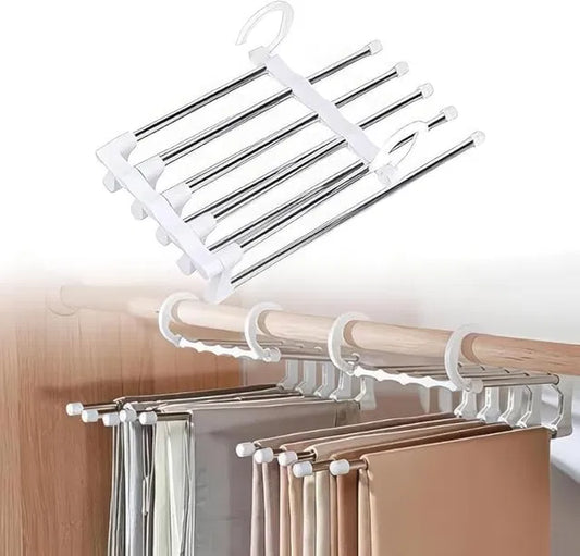 Stainless Steel Foldable Hangers for Clothes Hanging Multi-Layer Multi-Purpose